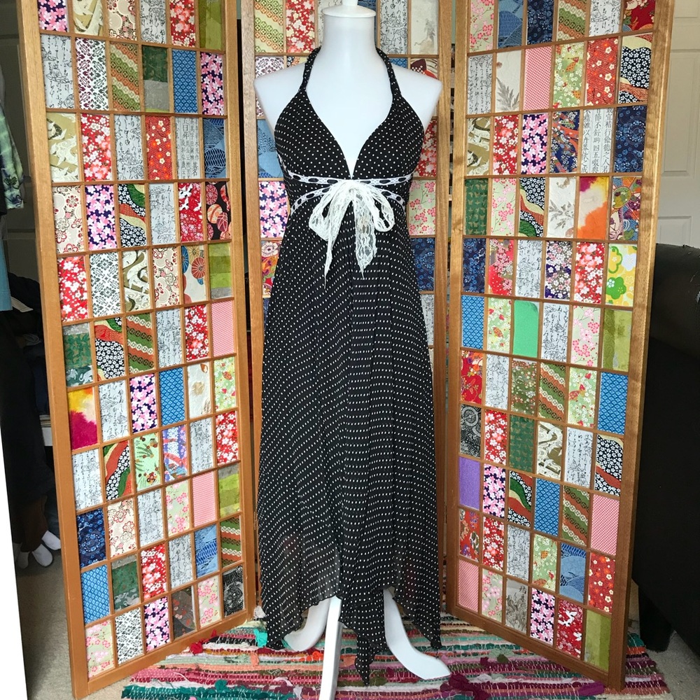 {Lillie Rubin} Vintage Polka Dot Halter Dress | 2